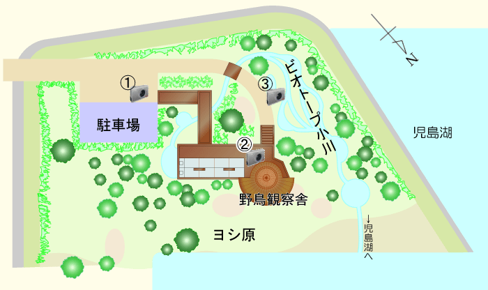 児島湖ふれあい野鳥親水公園　案内図